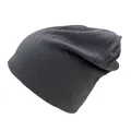 Bonnet en maille gaufrée gris foncé style décontracté pour l'automne et l'hiver - Gris