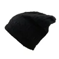 Berretto nero minimalista in maglia testurizzata con design a bolle su sfondo bianco - Taglia unica / Nero
