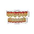 Macro view of iced out hip hop grillz with gold plating and red drip effect detail - Gold (Red Flame)