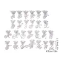 Detail of silver iced-out butterfly alphabet pendants with sparkling zircon stones - Butterfly Style Letter A / Silver (Includes 60cm Rope Chain)