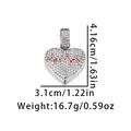 Hip hop iced out silver broken heart pendant with red pulse line for men jewelry - Heartbeat Heart Pendant Silver
