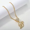 Gold tennis chain with letter D pendant and heart clasp encrusted with white crystals - Gold Set D