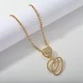 Gold plated tennis chain with iced out heart pendant and crystal letter D charm - Gold Set O