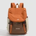 Sac à dos Oxford léger en blocs de couleurs orange et marron pour les trajets quotidiens - Orange