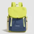 Sac à dos en nylon vert fluo et bleu marine avec logo Northnansen et broderie blanche - Vert et Bleu