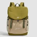 Sac à dos Oxford léger vert olive et beige avec tissu résistant à l'eau et design bicolore moderne - Marron