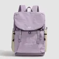 Sac à dos japonais en tissu oxford lilas et blanc cassé avec nylon imperméable et logo - Violet