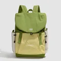 Sac à dos en tissu Oxford style extérieur, design bicolore vert et jaune avec logo - Vert clair