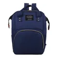 Large capacity waterproof navy blue diaper backpack with adjustable shoulder straps - Dark Blue