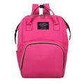 Waterproof rose red diaper backpack with large capacity and multi-pocket design - Rose Red