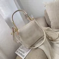 Transparent PVC tote with off-white PU inner pouch and gold hardware handles - Off-white