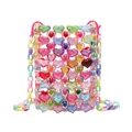 Handmade colorful heart bead jelly handbag with rainbow acrylic beads and chain strap - Large / 11x16x4cm
