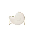 Elegant ivory white seashell acrylic box clutch with a gold chain strap for women - White