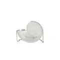 Transparent acrylic shell-shaped clutch bag with silver chain strap and shell texture - Clear