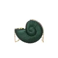 Sac de soirée en acrylique vert foncé en forme de conque avec chaîne dorée - Vert Foncé
