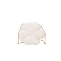 Elegante weiße Clutch in Blumenform mit goldener Kette für Hochzeiten und Partys - Weiß