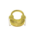 Borsa a mano a mezzaluna in metallo dorato con manico a nodo e tracolla a catena - Oro