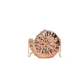 Elegant rose gold conch shell clutch bag with metallic finish and gold chain strap - Khaki