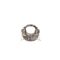 Halbmond-Handtasche in Gunmetal mit Wellenmuster, Rundgriff und goldener Kette - Dunkelgrau