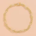Catena cubana dorata da 15mm con design a spine e strass brillanti - 45cm / Oro