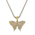 Dettaglio della collana con ciondolo a farfalla dorata e pavé di cristalli di zircone lucidi - Piccolo Oro Zirconia Bianco (Ciondolo Solo (Senza Catena))