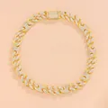 Collana Cuban Link da 15 mm placcata in oro con strass lucidi e design hip hop - Collana 20 Pollici (50cm) / Oro