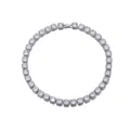 Collana tennis hip hop da 10mm con zirconi quadrati e design halo scintillante - 8 pollici / Stile Braccialetto Platino