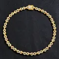 Iced out gold infinity link Cuban chain necklace with sparkling crystals and box clasp - Gold Necklace 18inch (45cm)