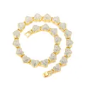 Collier cœur doré étincelant avec pavé de strass et style chaîne cubaine pour femmes - Collier Cœur (45cm) / Or