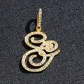 Pendentif lettre S dorée serti de strass brillants pour bijoux de style hip-hop - Or Initiale G