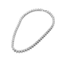 Dettaglio della collana a cuore in argento con pavé di zirconi scintillanti - 18 Pollici (45cm) / Collana / Argento