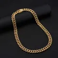 Collana a catena cubana hip-hop da uomo in finitura dorata con pavé di diamanti sintetici - Oro / 20cm