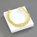 Bracciale cubano dorato con diamanti e ciondolo a cuore spezzato per uno stile hip hop trendy - Stile Braccialetto (18cm) / Oro