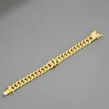 Bracciale cubano dorato hip hop con pendente a forma di cuore spezzato tempestato di strass - Stile Braccialetto (20cm) / Argento