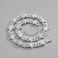 Collana a catena cubana argentata con ciondoli a stella in strass per uomo e donna - Collana Corta / Argento
