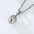 Hip hop silver football pendant necklace with rhinestones on a classic twist rope chain - American Football Pendant Only / Silver
