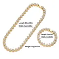 Set gioielli hip hop dorato con collana e bracciale a maglie a cuore - Collana (50cm) / Oro Zircone Bianco