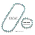 Set di gioielli hip hop con maglie a cuore in cristallo azzurro argentato - Argento/Zirconia Blu