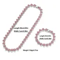 Set catena tennis cuore rosa con collana e bracciale scintillanti in zirconi - Argento/Zirconia Rosa