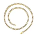 Chaîne tennis élégante plaquée or avec une rangée de zircons ronds étincelants - 20 pouces / Chaîne de Tennis Dorée