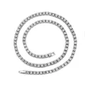 Collier rivière en argent avec des pierres d'oxydes de zirconium rondes brillantes - 20 pouces / Chaîne de Tennis Argentée