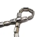 Silver plated rectangular lava stone beads with porous texture for DIY jewelry making - Silver