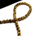 Faceted electroplated golden lava stone beads for DIY jewelry and bracelet making - Gold