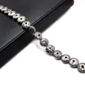 Flat round electroplated lava rock beads in antique silver finish for DIY jewelry - Antique Silver