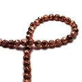 Rose gold plated volcanic stone beads with faceted texture for DIY jewelry making - Rose Gold