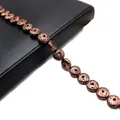 Bronze plated volcanic stone beads with lava texture for DIY jewelry making - Antique Rose Gold