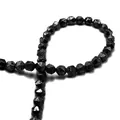 Faceted natural volcanic black lava beads for DIY jewelry making and bracelets - Gunmetal