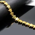 Perline a forma di stella in pietra vulcanica placcata oro sabbiato per bigiotteria - Oro