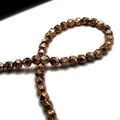 Rose gold plated volcanic stone beads with diamond-cut texture for DIY bracelet jewelry - KC Gold