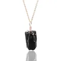 Natuurlijke zwarte toermalijn hanger met roségouden draadwikkeling en ketting - Zwarte toermalijn ruwe steen hanger (zonder ketting)